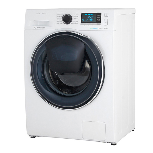 Samsung WW80K6210RW - with a separate hatch for additional loading of linen