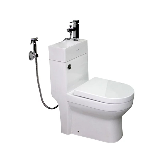 Laguraty 8074A - toalet s bide funkcijom (s integriranim umivaonikom, miješalicom i higijenskim tušem)