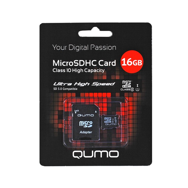 QUMO 16 Go Micro SDNS Class 10 - pour les mélomanes en déplacement
