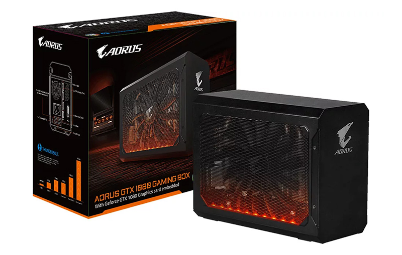 Aorus GTX 1080 Gaming Box - ulkoinen laatikko, jossa on GeForce 3D -videokortti